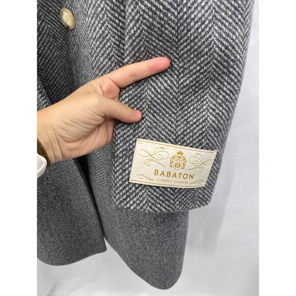 Babaton L The Stedman Coat - Soft Wool Cashmere herringbn grey/white - Picture 7 of 14